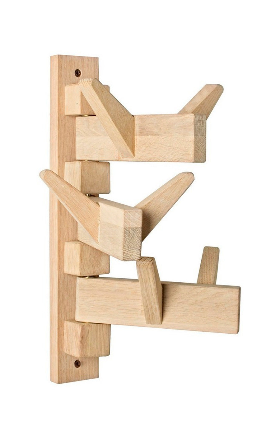 Appendino da parete in legno finitura naturale 6 ganci cm 32x15x37h