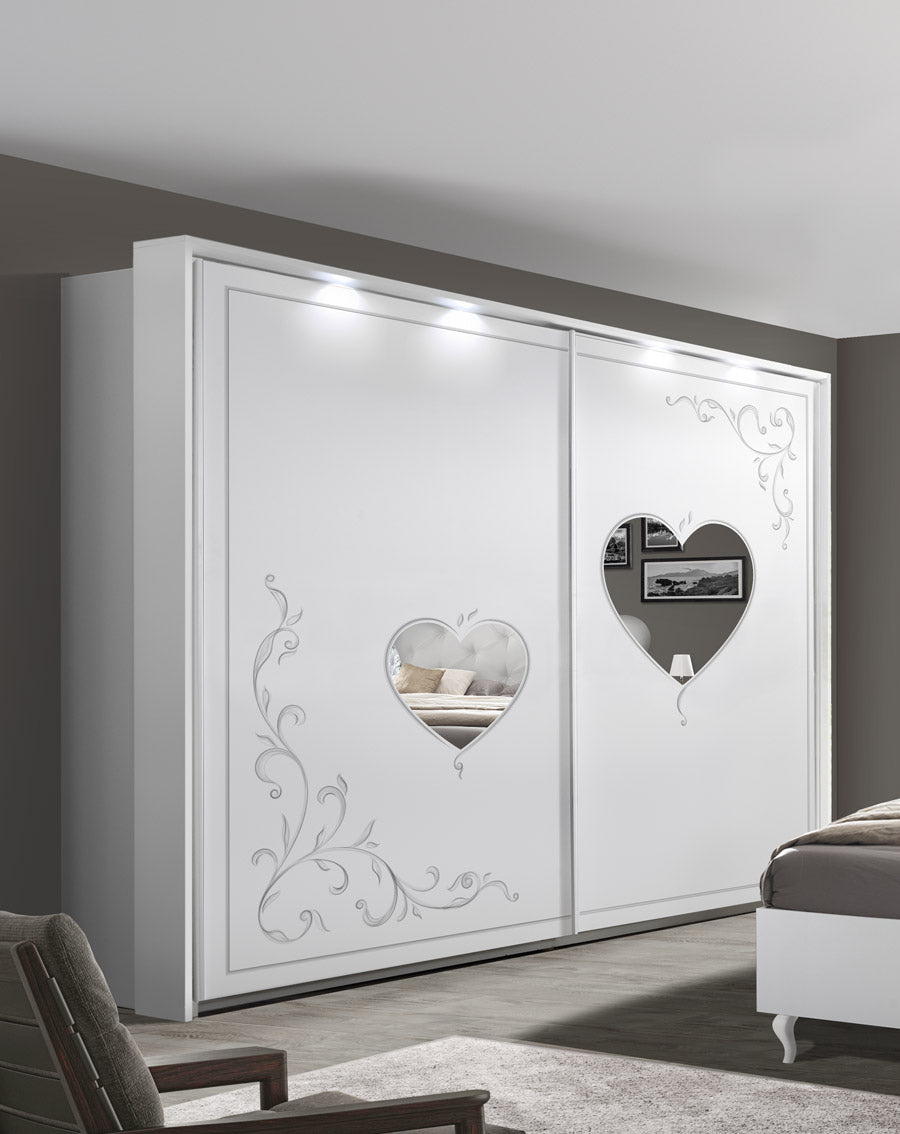 Lovely - Camera completa matrimoniale design classico in legno colore bianco - immagine 2