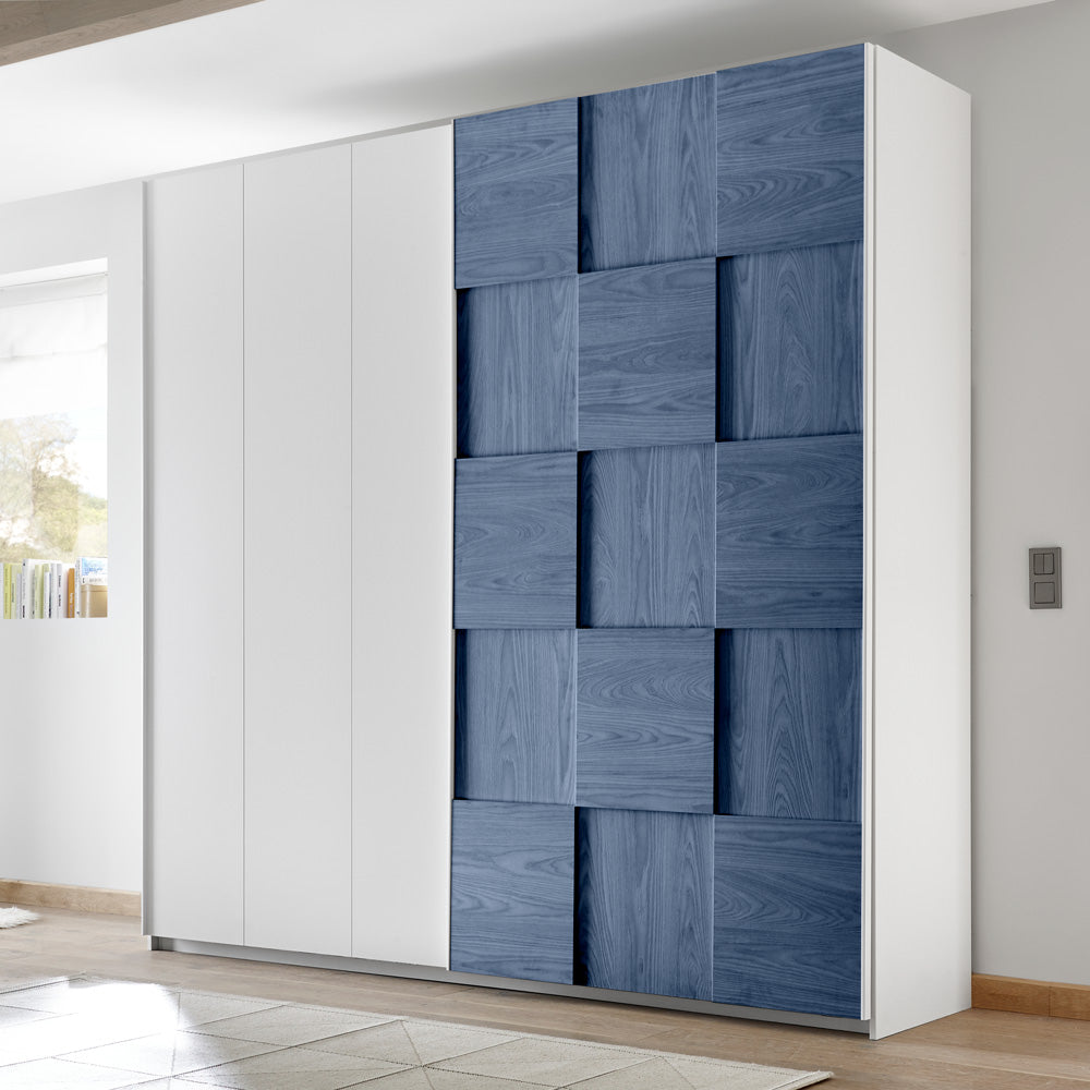 Brizio - Armadio due ante scorrevoli moderno in legno cm 179x57x205h - vari colori