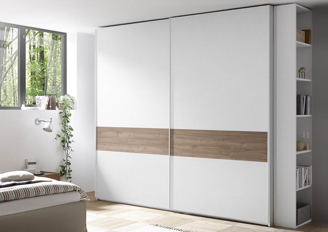 Scanir - Armadio da camera scorrevole in legno design moderno cm 275x64x218h - vari colori - immagine 2