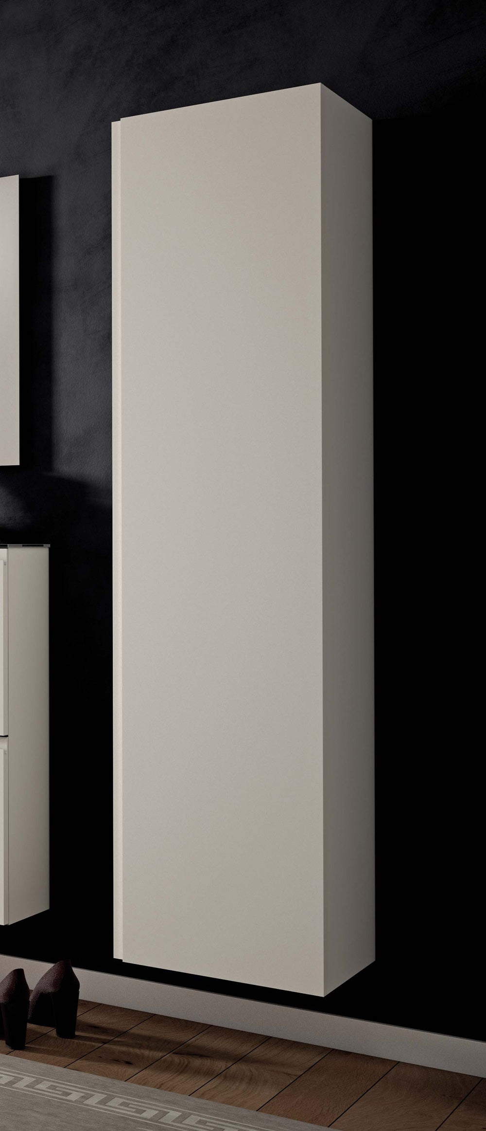 Armadio 1 anta moderno sospeso con ripiani interni in legno cm 40x33x165h - vari colori