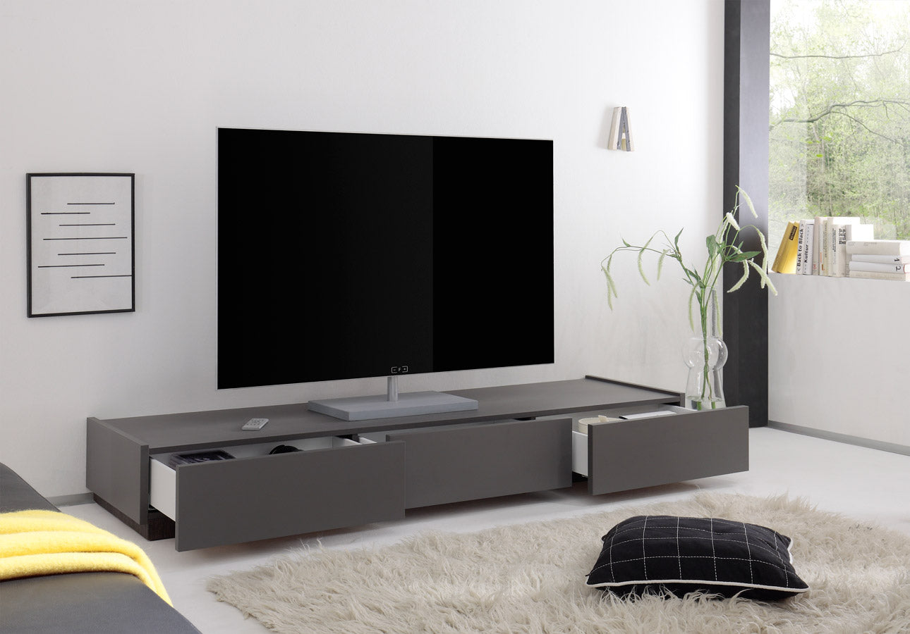 Refil - Base porta tv moderno 3 cassetti colore grigio cm 184x51x24h - vari colori - immagine 2