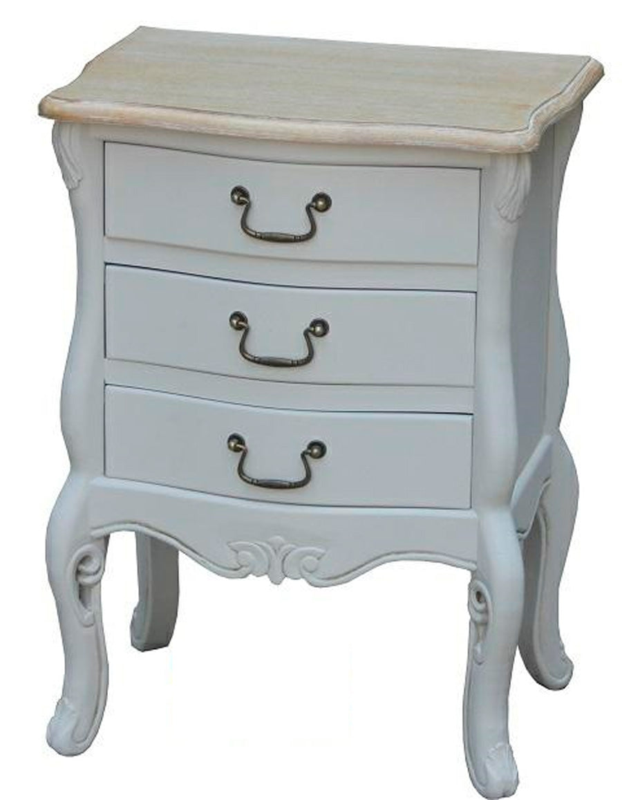 Cassettiera classica in legno colore tortora con 3 cassetti cm 48X35x66h