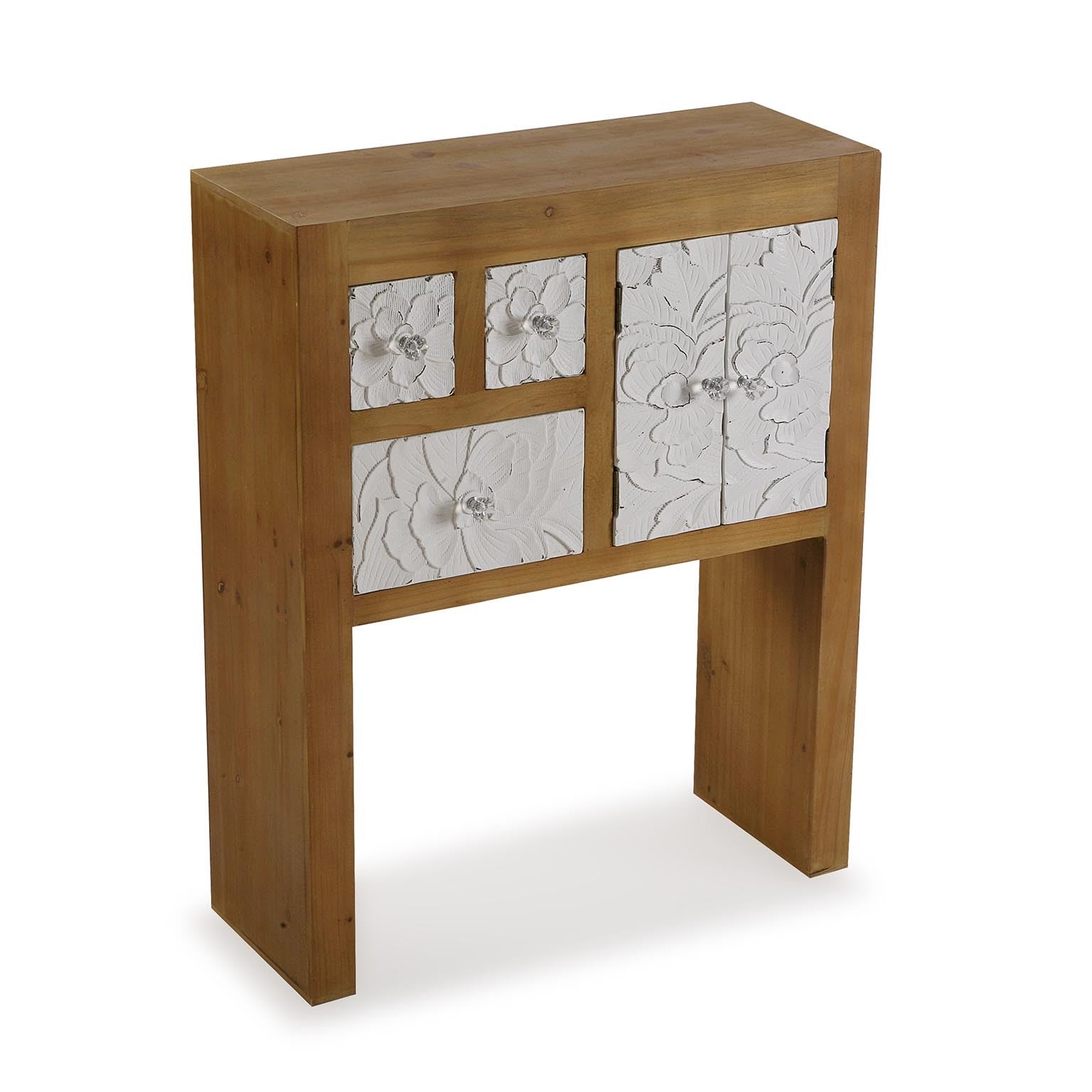 Mobile da ingresso in legno con 3 cassetti e 2 ante stile moderno cm 63x24x78h