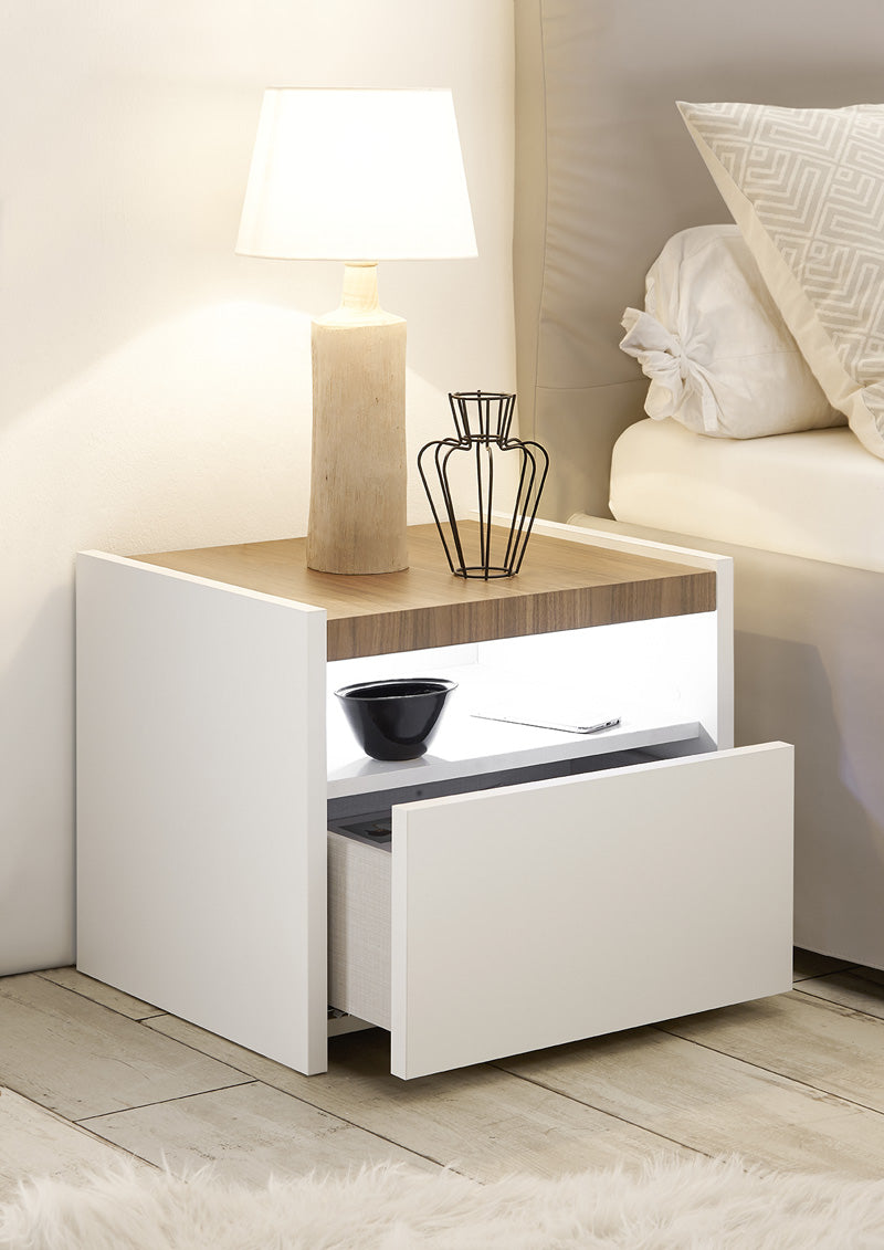 Admiral - Set da 2 Comodino moderno in legno 1 cassetto e vano cm 51x40x42h - vari colori - immagine 2