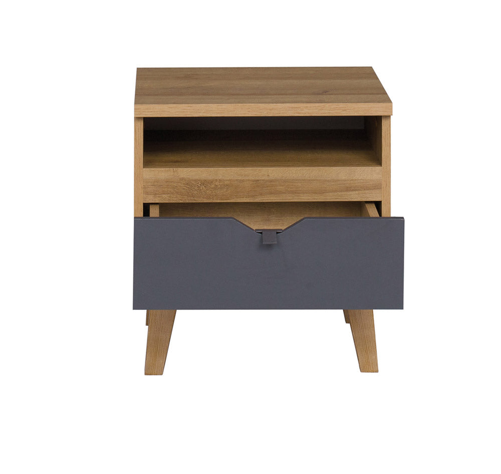 Betty - Comodino da camera con cassetto e vano in legno cm 45x40x48h - vari colori - immagine 2