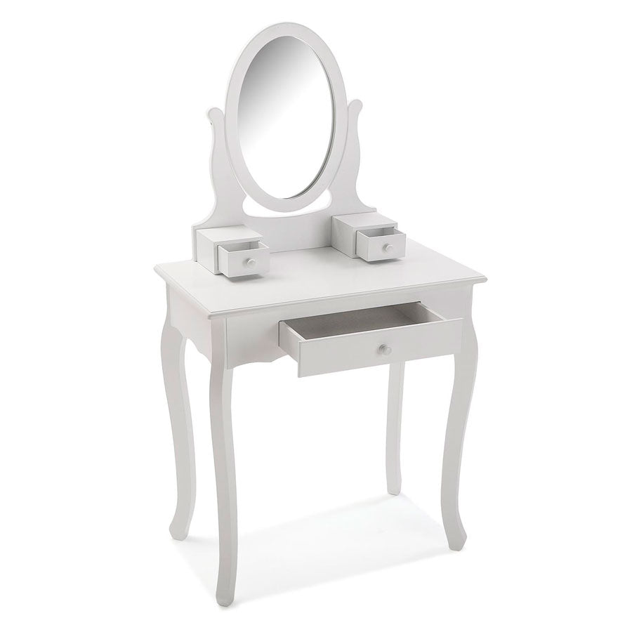 Consolle in legno colore bianco 3 cassetti e cornice cm 70x40x130h - immagine 2