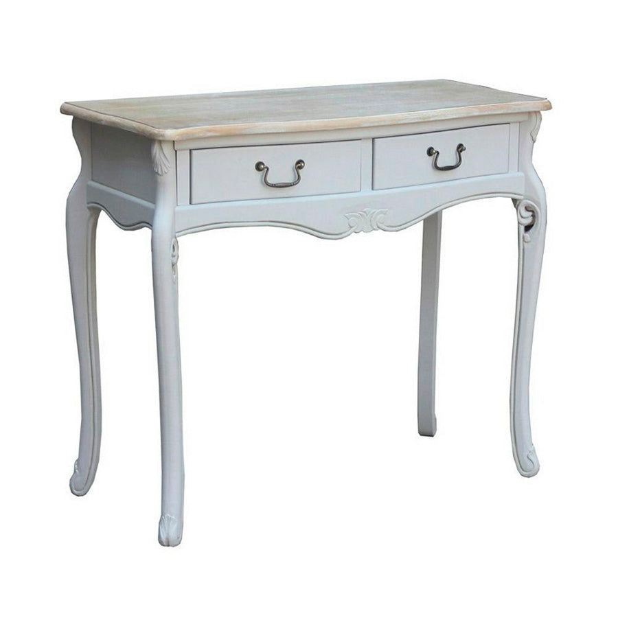 Consolle da ingresso classica in legno colore tortora con 2 cassetti cm 90X40x78h