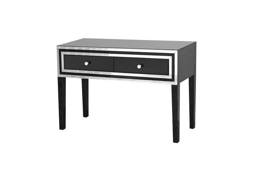 Consolle da ingresso in legno con specchi colore nero e argento cm 120x40x82h