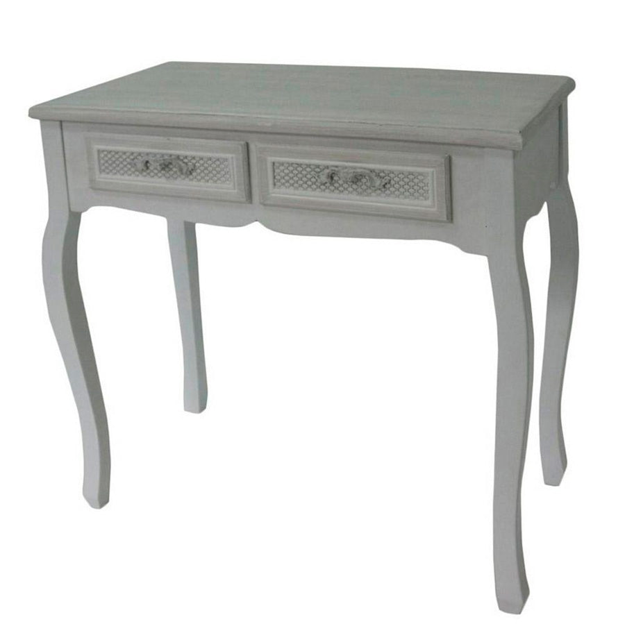 Consolle da ingresso classica in legno colore bianco con 2 cassetti cm 80x40x75h