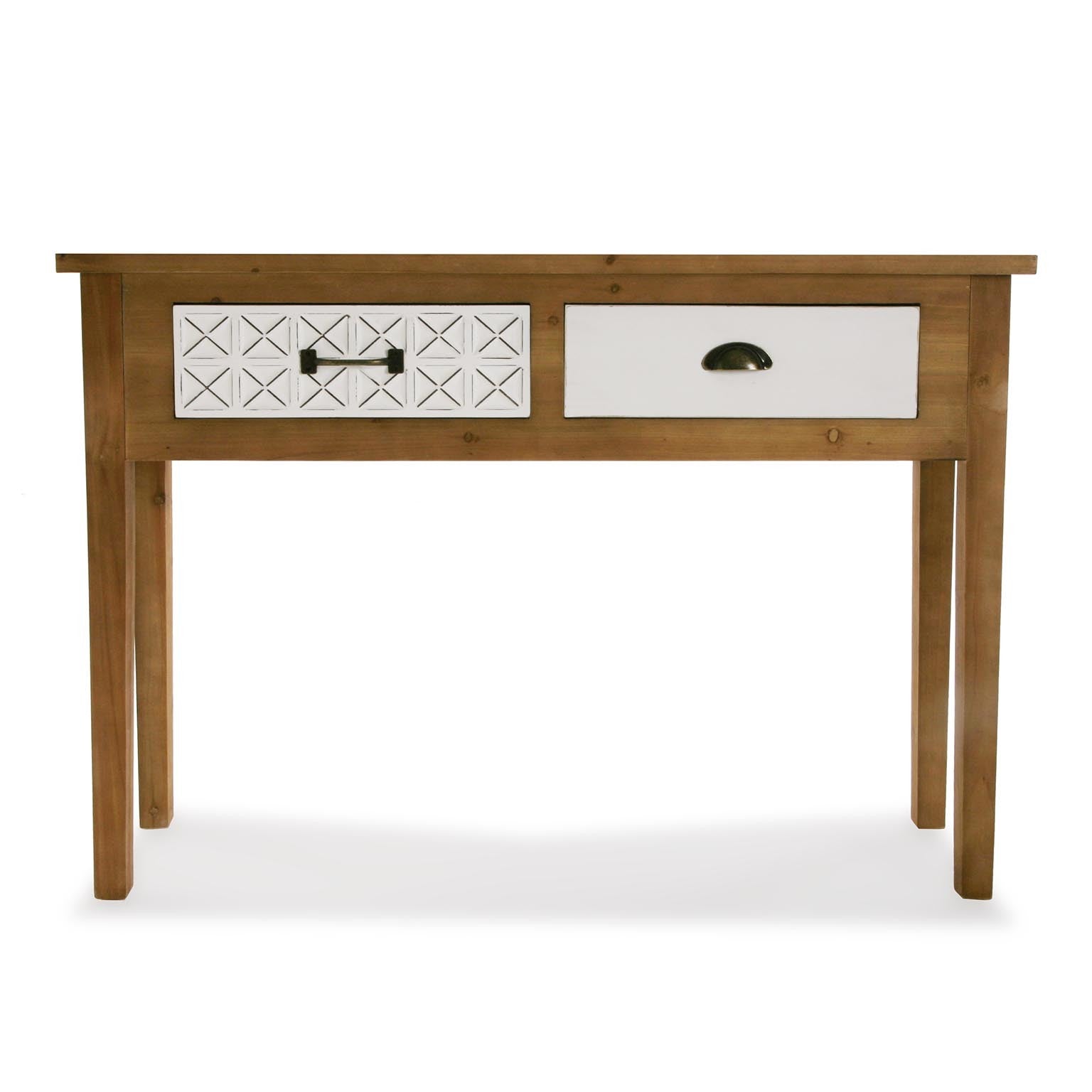 Consolle da ingresso stile moderno in legno con 2 cassetti cm 109x30x78h - immagine 2