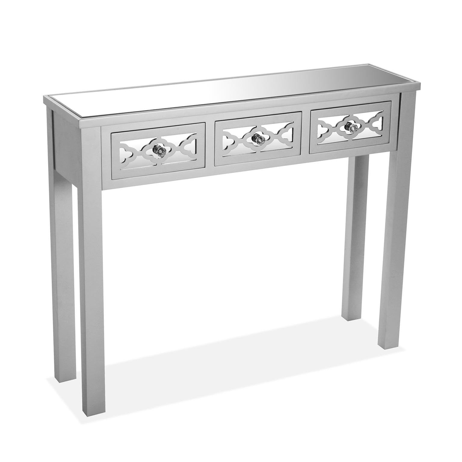 Consolle da ingresso moderna con specchi e 3 cassetti cm 97x25x78h