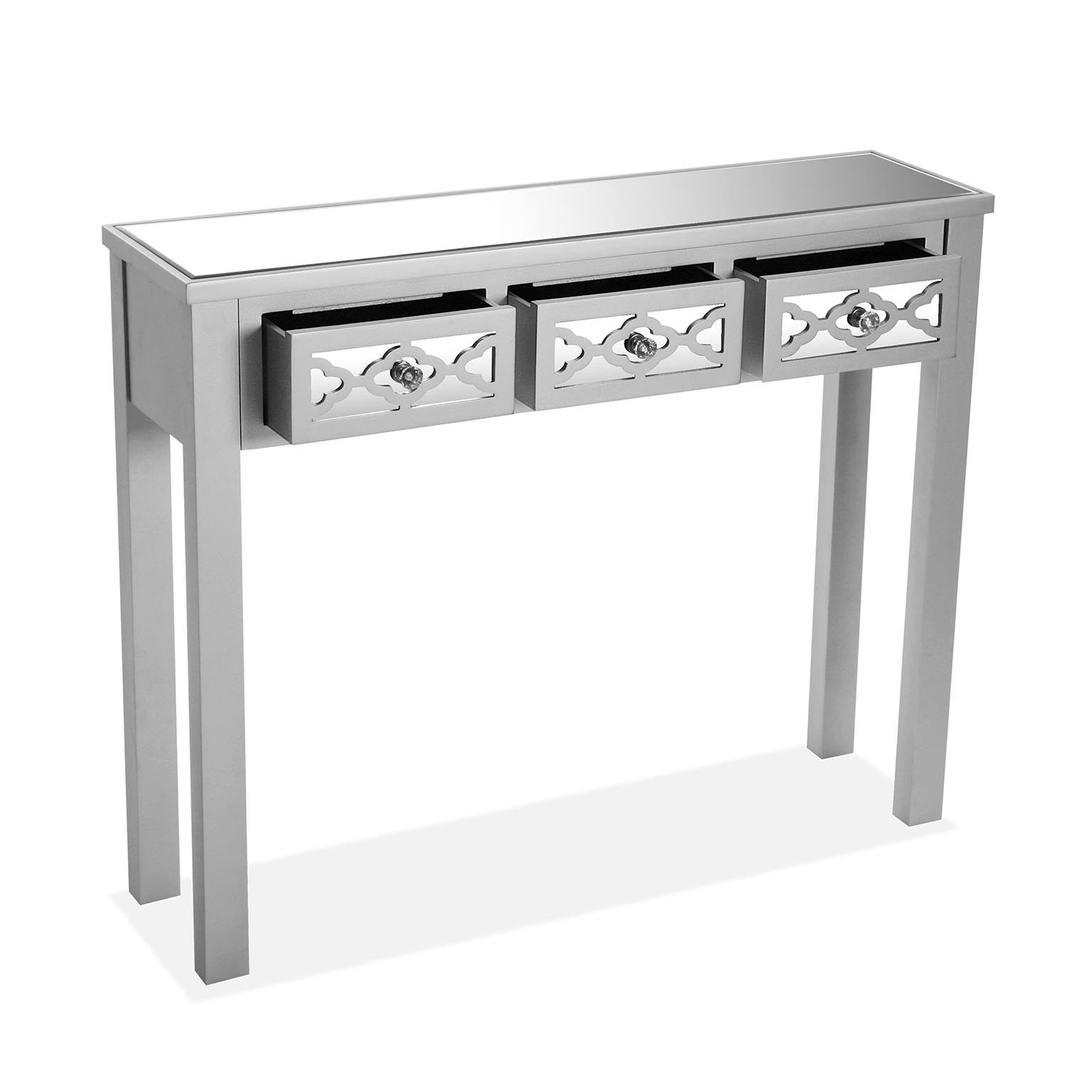 Consolle da ingresso moderna con specchi e 3 cassetti cm 97x25x78h - immagine 2