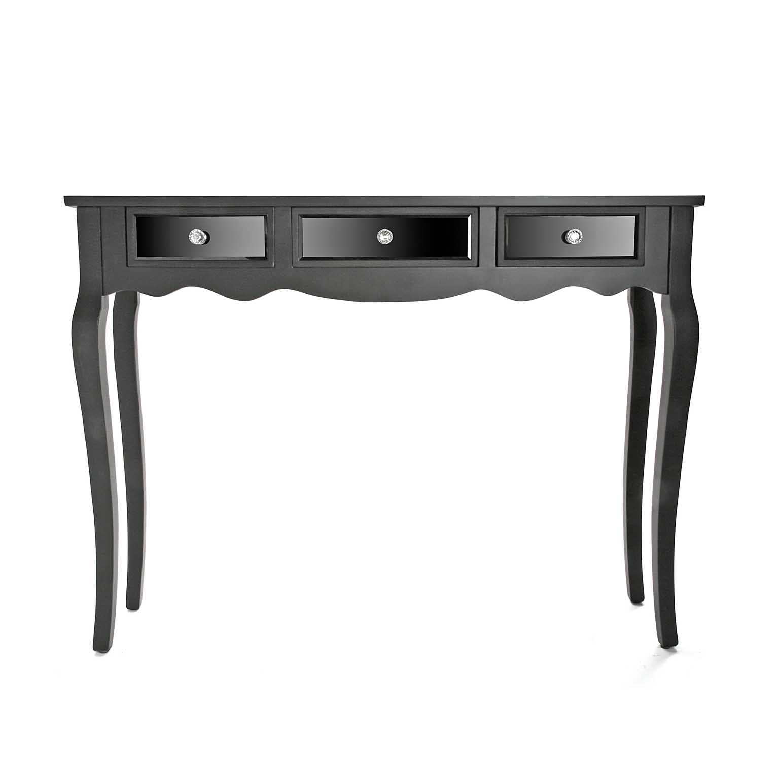 Consolle moderna da ingresso con specchi e cassetti colore nero cm 106x25x80h - immagine 2