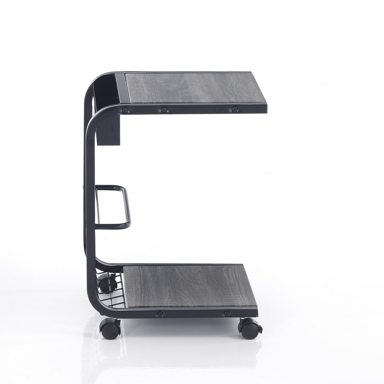 Carrello da salotto multiuso in metallo e legno cm 32x38x55h - immagine 2