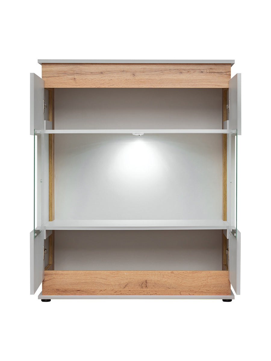 Gelsa - Mobile vetrinetta in legno con 2 ante e luci a led cm 90x40x111h - immagine 2
