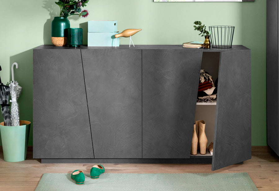 Ludovica - Credenza design moderno in legno con 4 ante cm 158x43x86h - vari colori - immagine 2