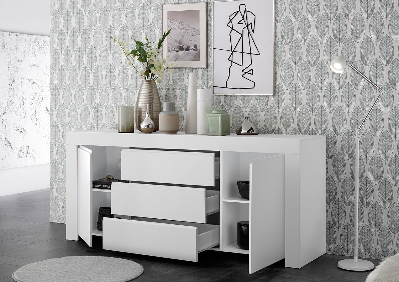 Moliana - Mobile con ante e cassetti moderno per living o salotto cm 184x42x81h - vari colori - immagine 2