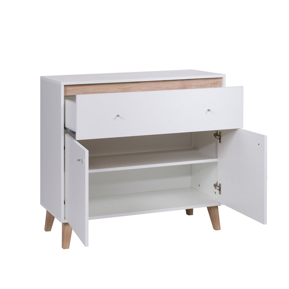 Azov - Mobile credenza soggiorno con cassetto e ante in legno cm 100x40x90h - vari colori - immagine 2