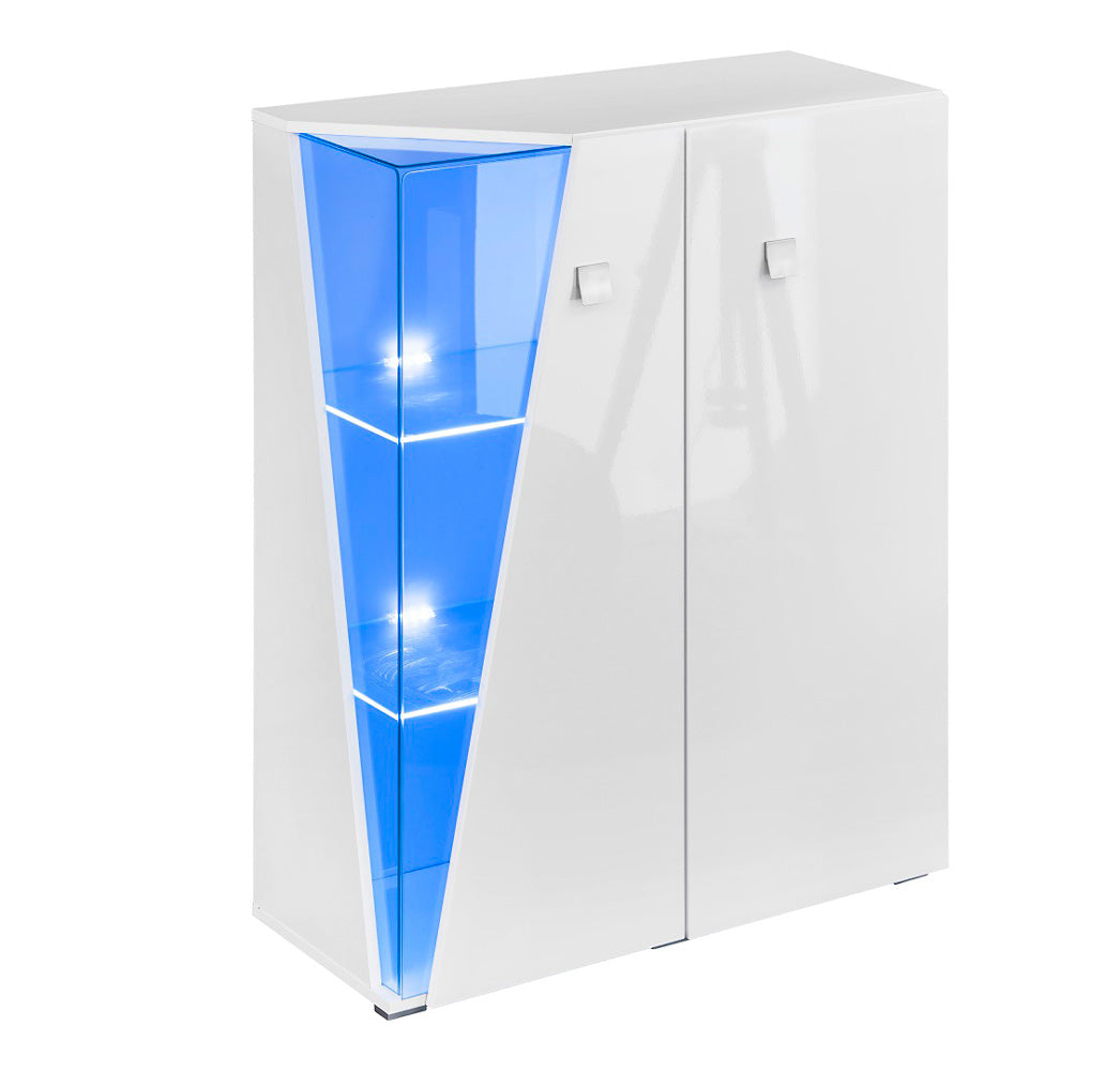 Dubai - Soggiorno completo design moderno mobile tv vetrina e credenza bianco lucido - immagine 2