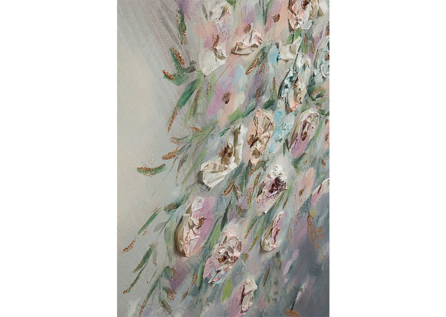 Dipinto olio su tela con ballerina design moderno struttura in legno di pino cm 90x2x120h - immagine 2