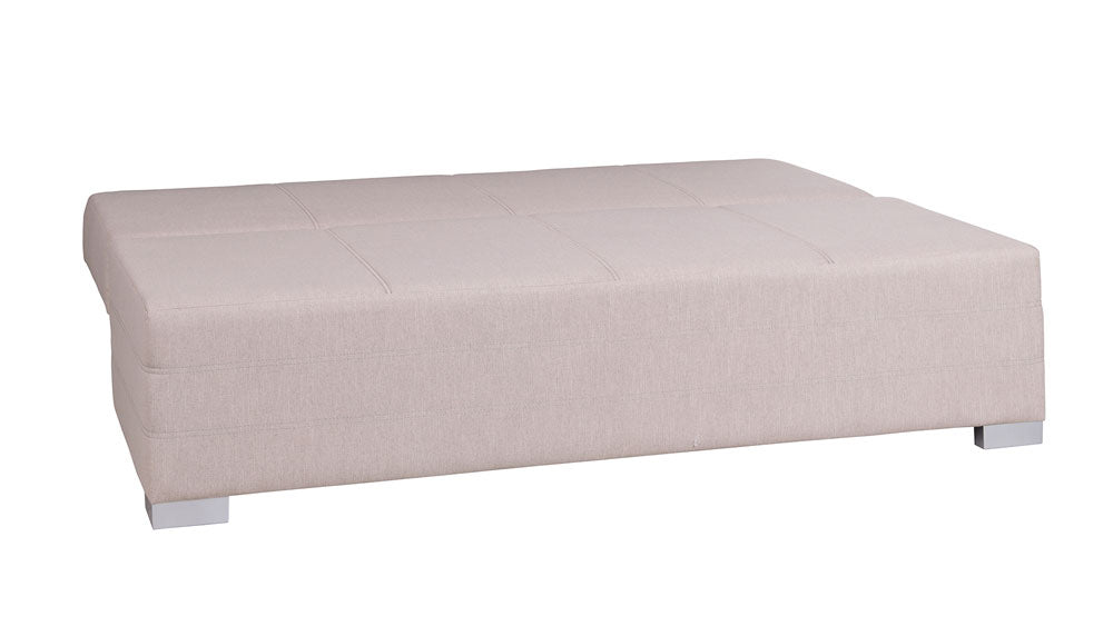 Richard - Divano letto contenitore moderno in tessuto beige cm 196x87x87h - immagine 2