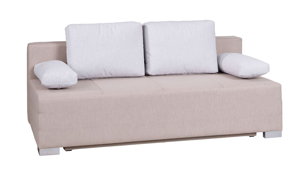 Richard - Divano letto contenitore moderno in tessuto beige cm 196x87x87h