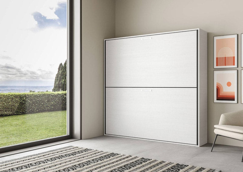 Vinny - Letto doppio a scomparsa struttura in legno cm 200x39x191h - vari colori - immagine 2