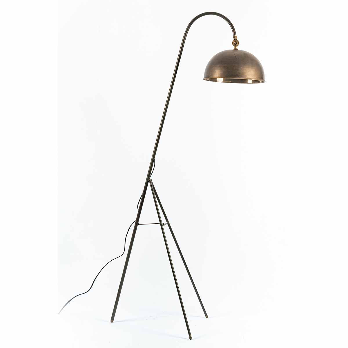 Lampada da terra in metallo anticato design moderno cm 43x62x160h