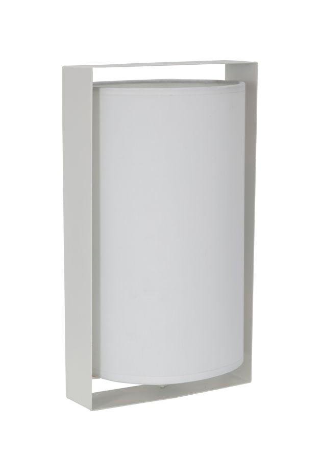 Lampada da tavolo design moderno in metallo e tessuto cm 20x18x35h - vari colori