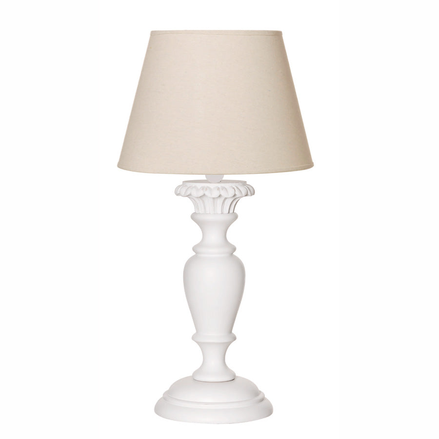 Lampada da tavolo salotto classica in legno bianco - varie misure