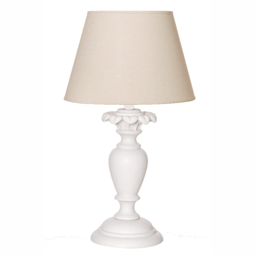 Lampada da tavolo salotto classica in legno bianco - varie misure - immagine 2