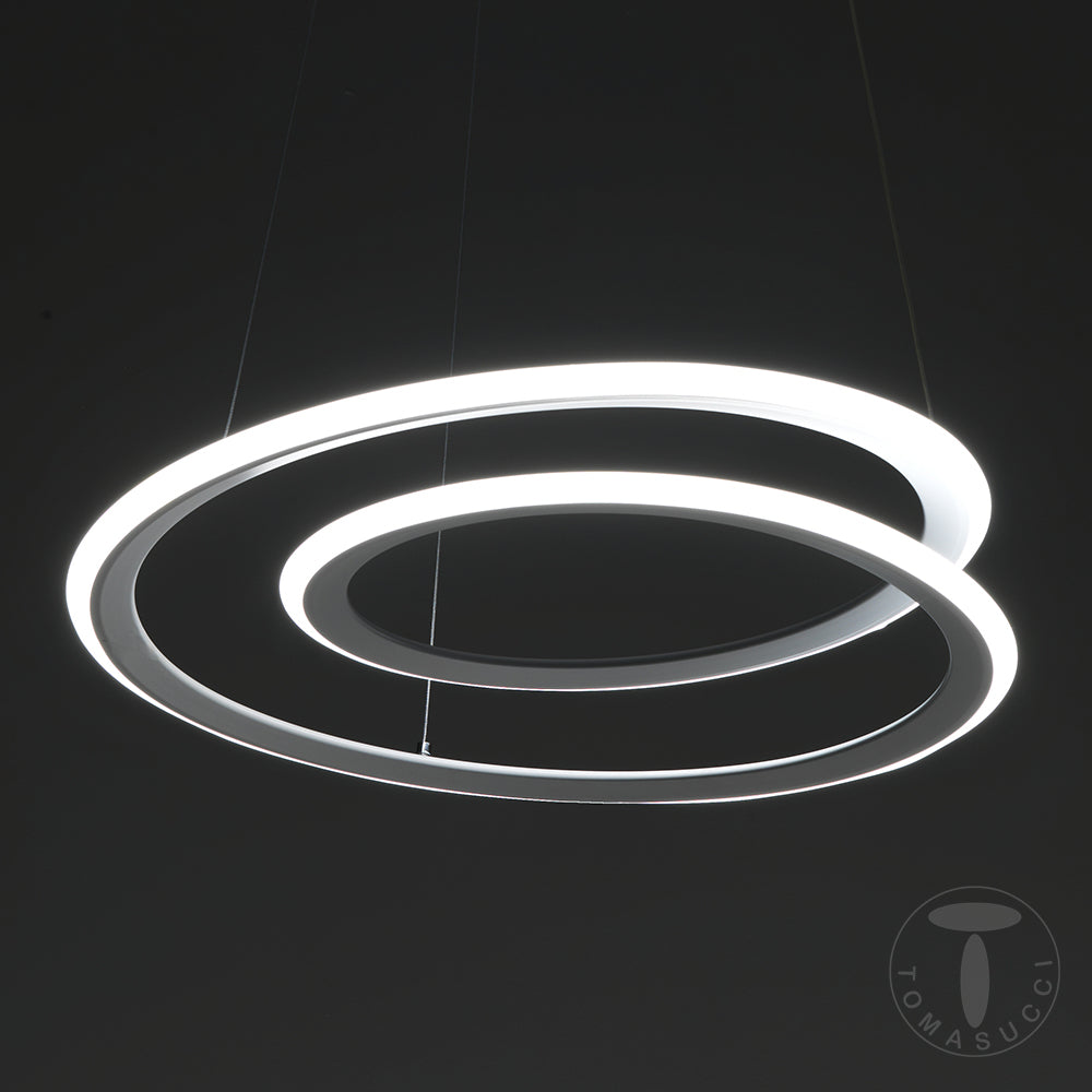 Lampadario design a sospensione a spirale luce a led cm Ø 50x150h - immagine 2