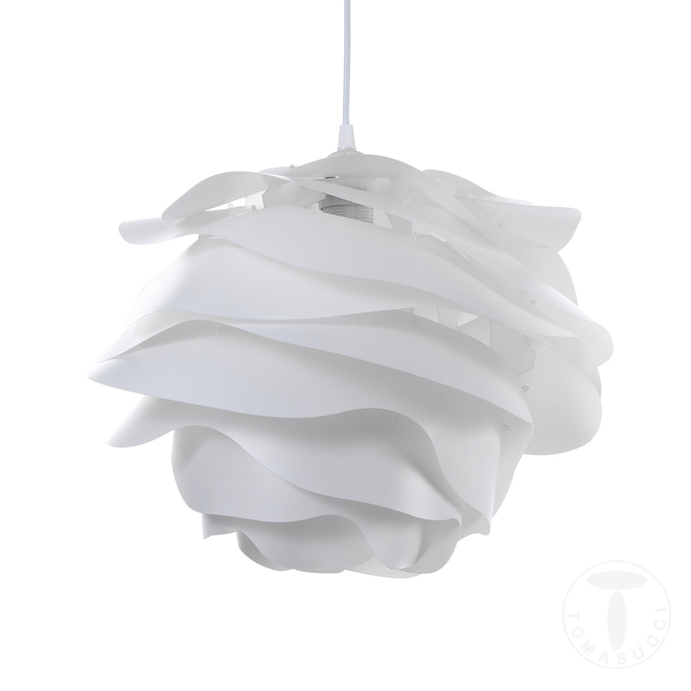 Lampadario una luce design moderno paralume bianco cm Ø 40x30h