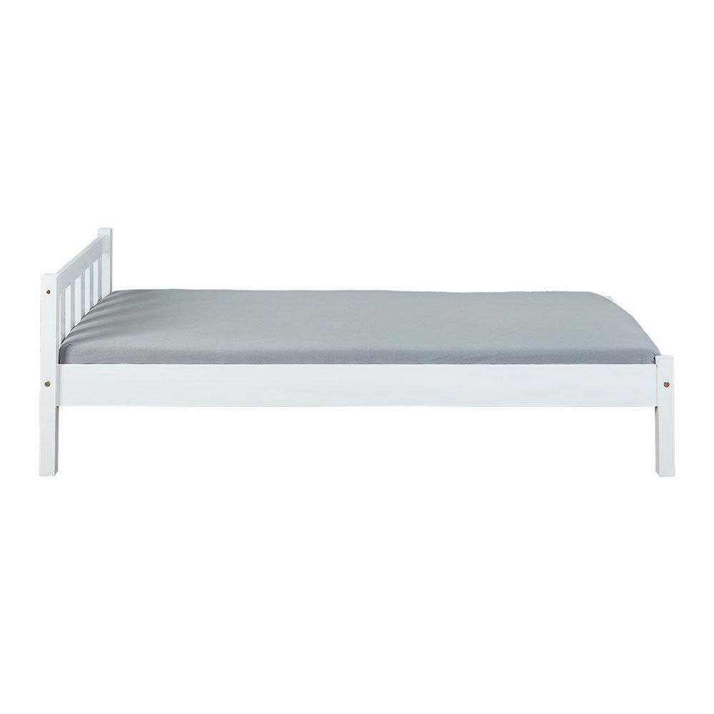 Tobia - Letto singolo classico in legno massello colore bianco cm 90x200 - immagine 2