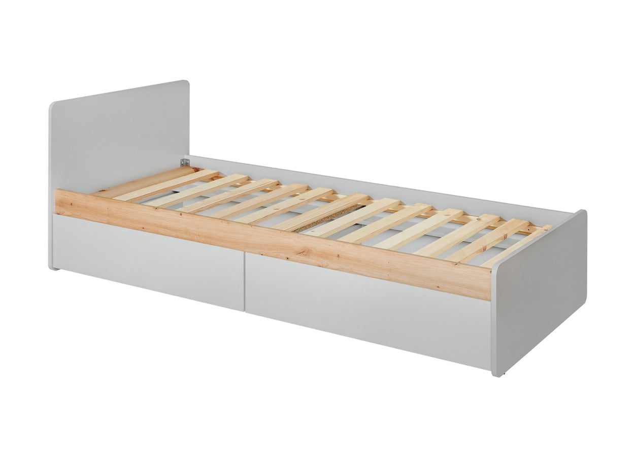 Letto singolo moderno con cassetti e doghe per cameretta cm 99x205x78h