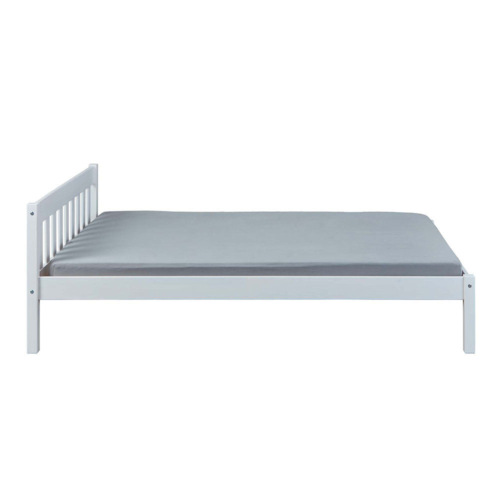 Warren - Letto 1 piazza e 1/2 in legno massello colore bianco cm 140x200 - immagine 2