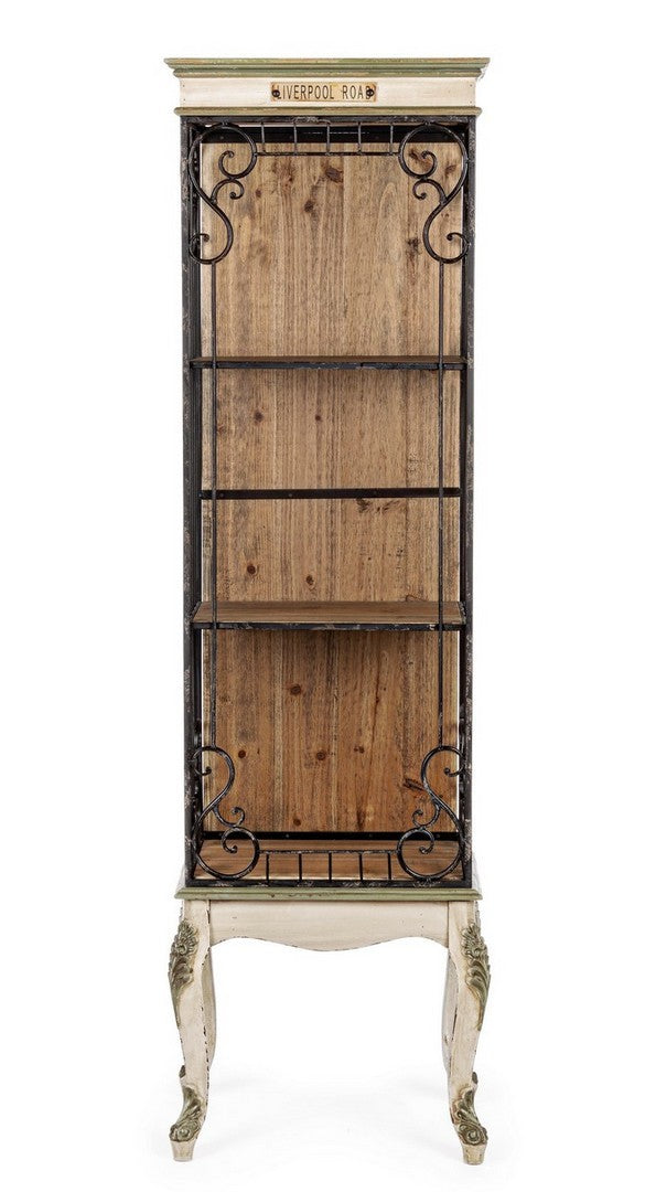 Libreria scaffale in acciaio e legno stile vintage cm 46x33x159h - immagine 2