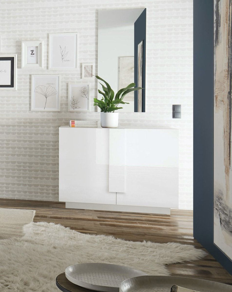 Telaviv - Sala da pranzo moderna mobili soggiorno in legno bianco lucido - immagine 2