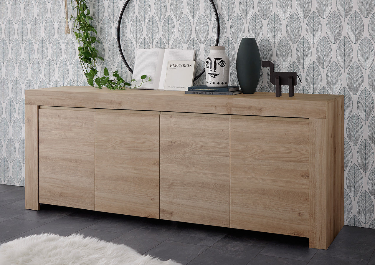 Rosmary - Madia design moderna 4 ante in legno cm 210x42x81h - vari colori