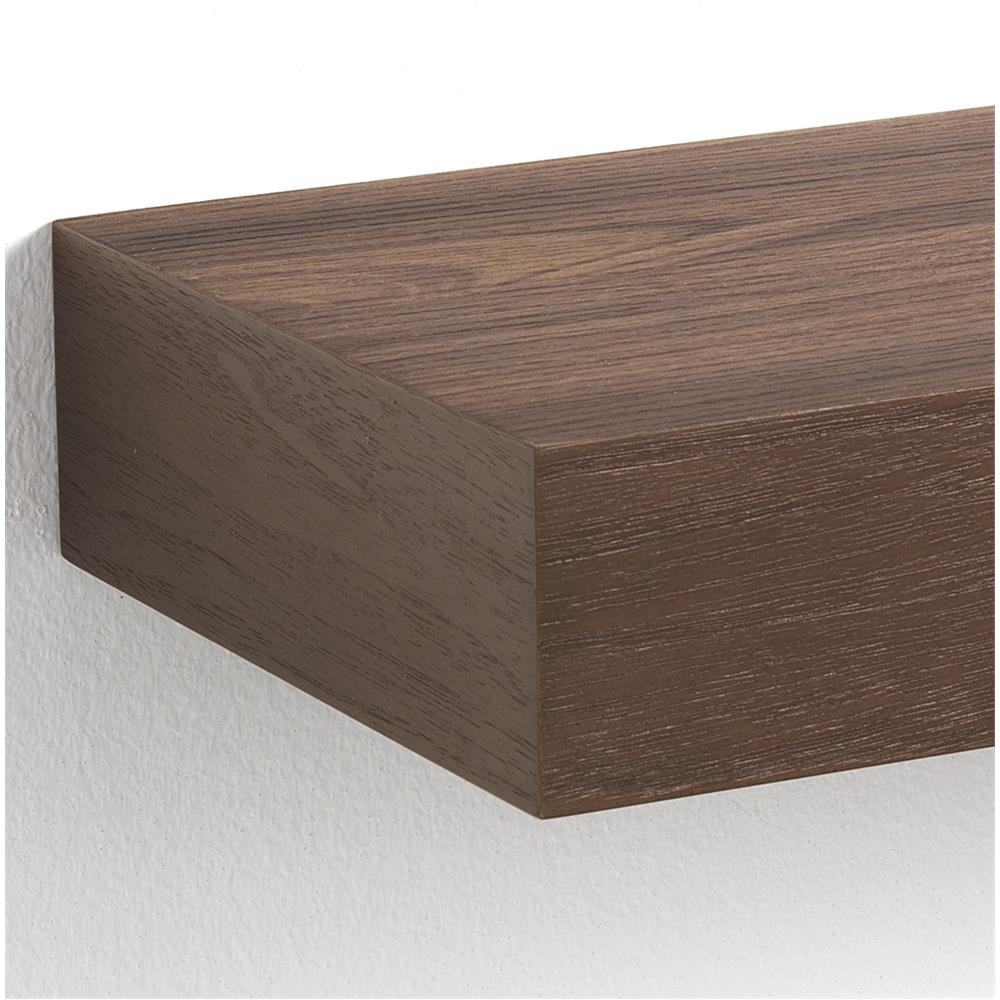 Mensola da parete in legno con finitura color noce cm 60x20x7h - immagine 2