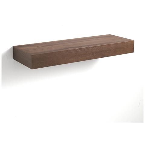 Mensola da parete in legno con finitura color noce cm 60x20x7h