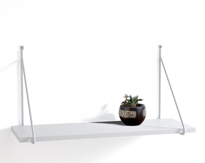 Mensola da parete moderna in legno e acciaio cm 60x22x30h - vari colori