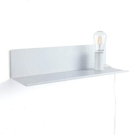 Mensola da parete moderna con lampadina a calamita posizionabile cm 50x16x12h - vari colori