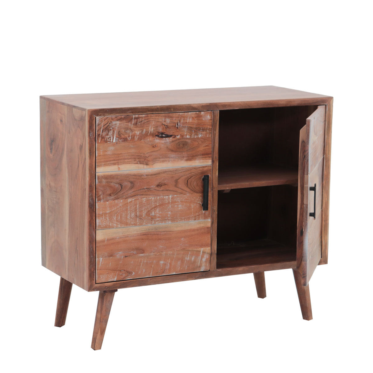 Mobile credenza 2 ante in legno massello di acacia stile country cm 90x40x80h - immagine 2
