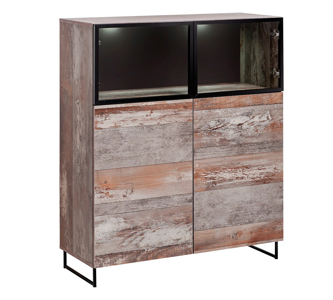 Surat - Soggiorno completo con credenza vetrina e mobile tv stile industriale - immagine 2