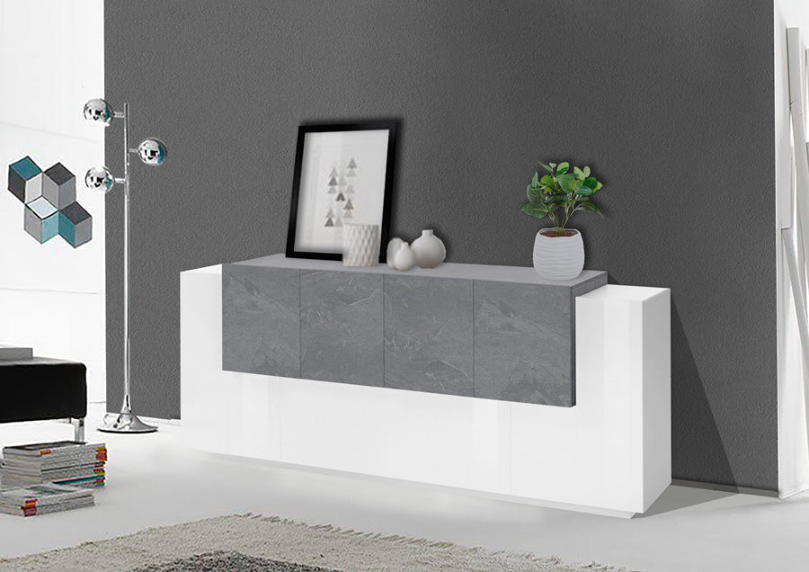 Beatrice - Credenza moderna da cucina in legno 7 ante cm 200x40/45x86h - vari colori - immagine 2