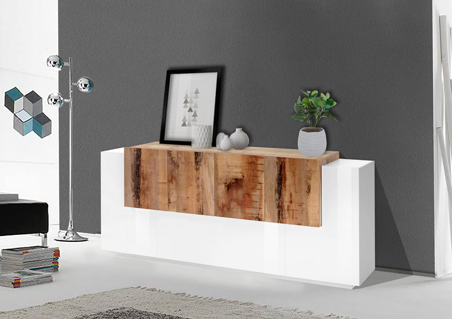 Beatrice - Credenza moderna da cucina in legno 7 ante cm 200x40/45x86h - vari colori