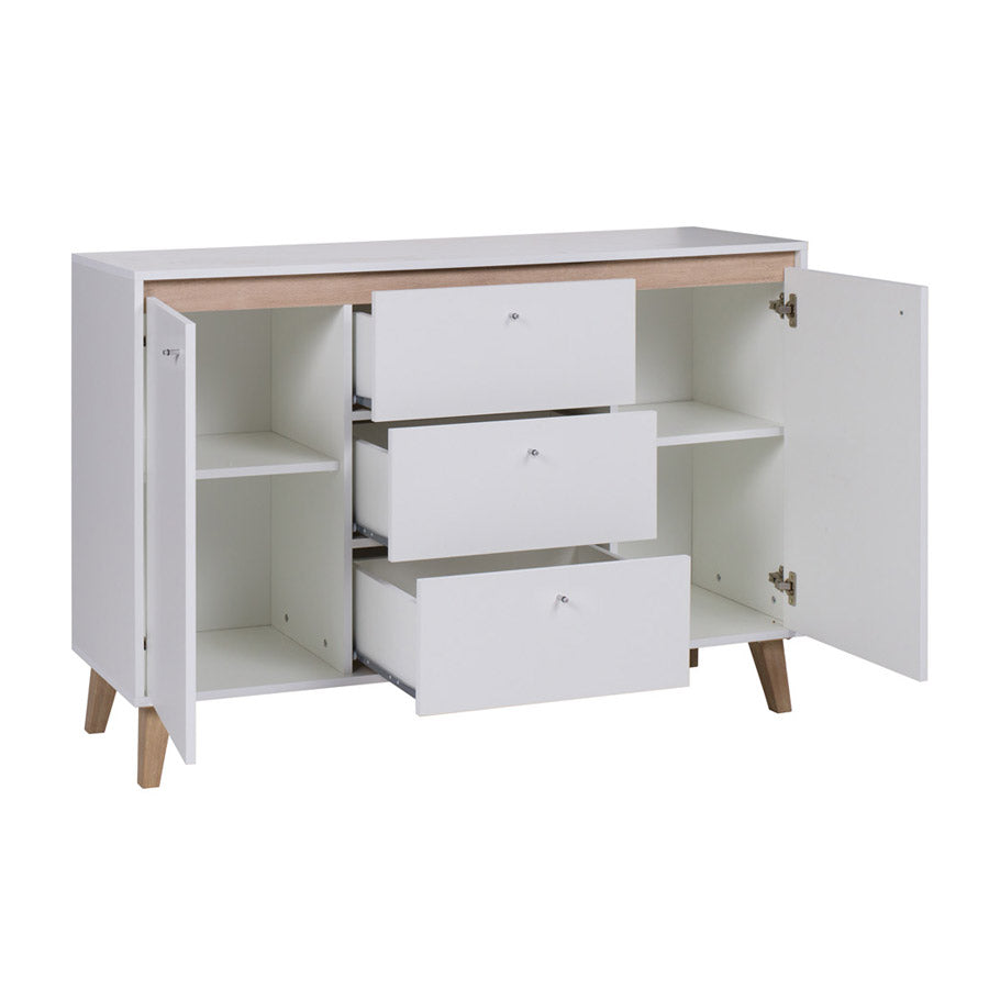 Nestole - Mobile credenza soggiorno con cassetto e ante in legno cm 135x40x90h - vari colori - immagine 2
