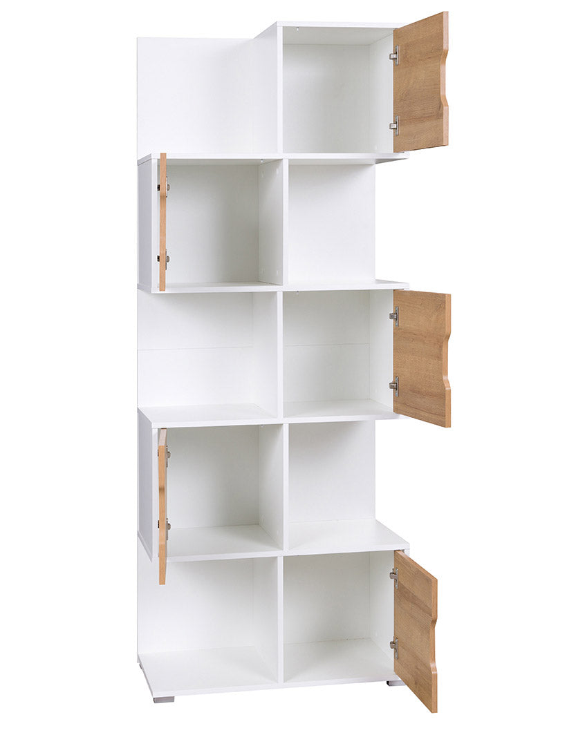 Maja - Mobile salotto libreria asimmetrica con vani a giorno e ante cm 78x40x200h - immagine 2
